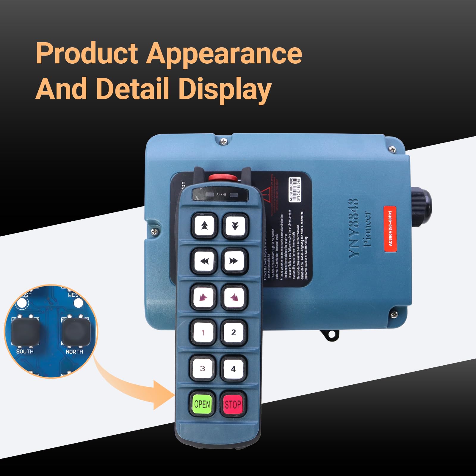 Crane Rremote Control 2 Velocità 10 Canali Wireless Hoist Remote Control Kit 12-440V Telecomando Industriale HR-10DK