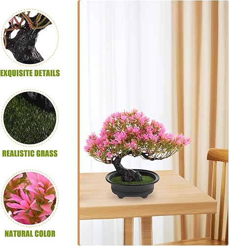 Miniatura 9 de Árbol bonsái, planta artificial de pino, decoración de fiesta de Navidad, bonsái, decoración del hogar, plantas falsas para pared, decoración de