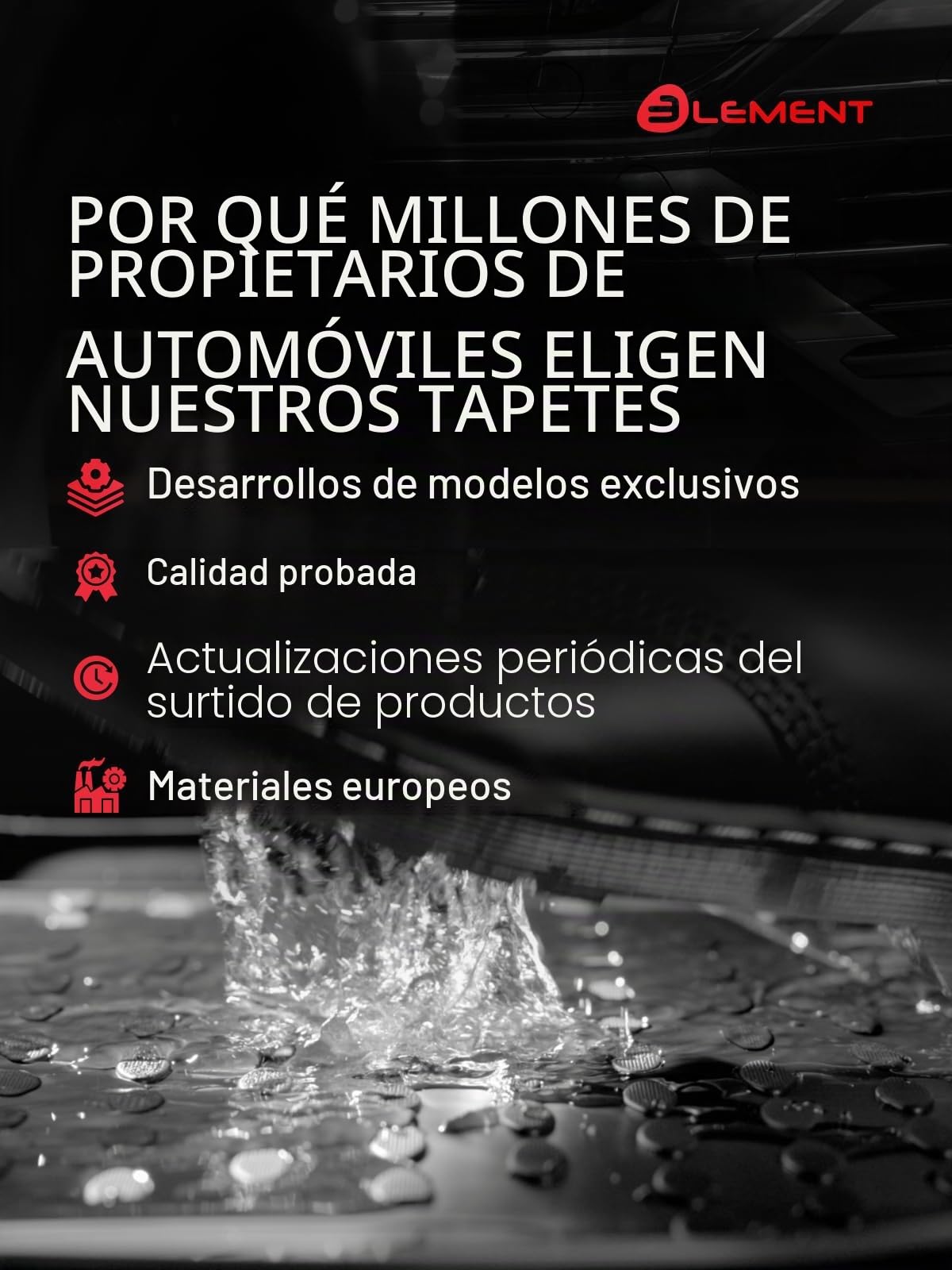 Element 3D Alfombrillas de Goma aptas para Toyota C-HR (II) | 2023 - Hoy | 100% adaptables a Todas Las Condiciones meteorológicas Alfombrillas de TPE, Borde Alto, Impermeables, Antideslizantes