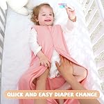 Yoofoss sac de couchage pour bébé 6-12 mois 100% Couverture en coton biologique pour bébé 2-Way Fermeture éclair TOG 0.5 Sac de couchage pour bébé, Sacs de sommeil pour bébé léger respirant (Moyen)