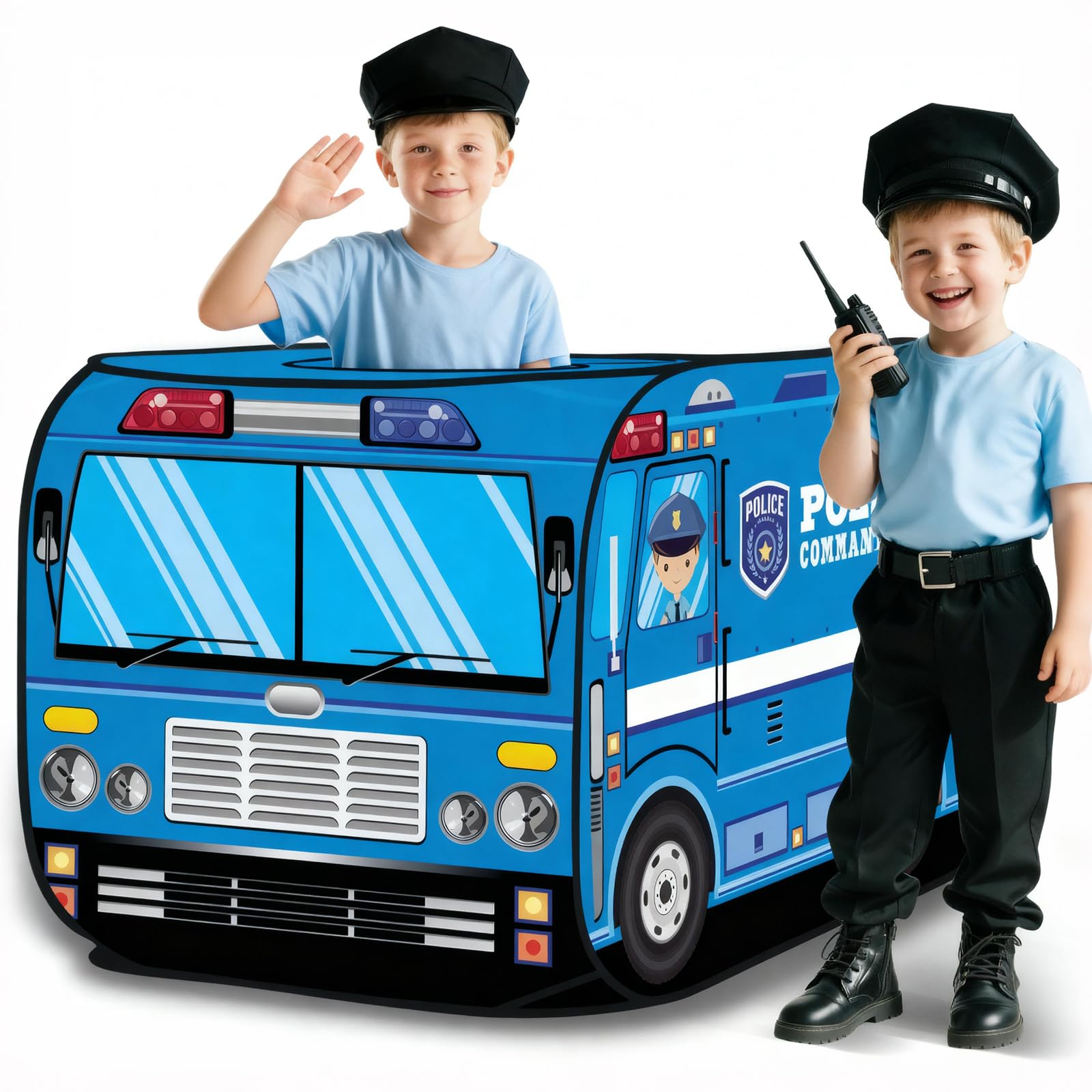 deAO Tenda Concept Car of Police – Spazio di gioco per interni ed esterni, per bambini