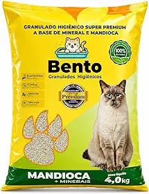 Areia Higiênica Granulado Para Gatos 4kg Mandioca + Minerais Super Premium Controle De Odores Alta Absorção Econômica Biodegradável Não Suja Patinhas Rende Mais Banheiro Sanitário Pet Premium Gato