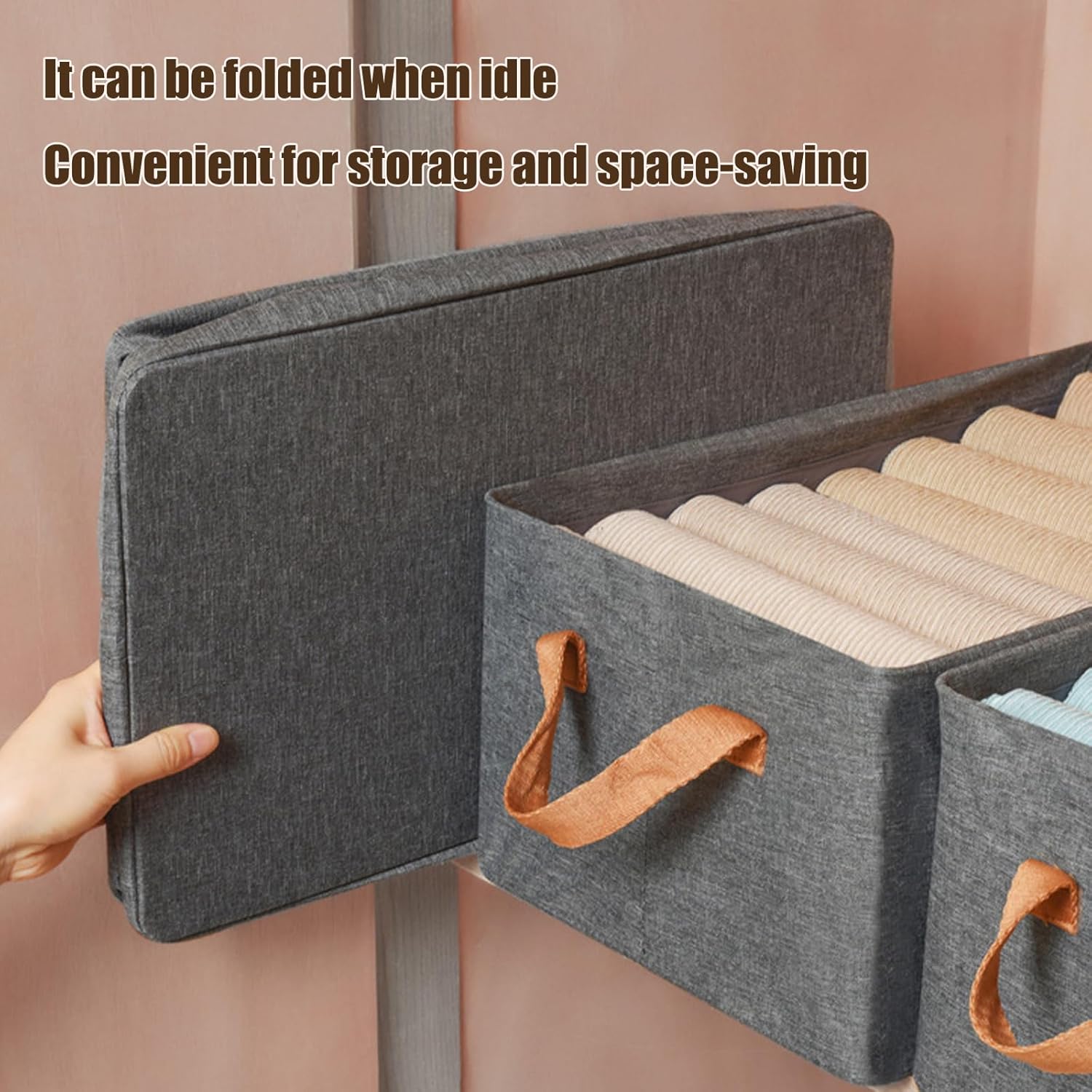 Cation Multi-Functional Folding Wardrobe, Ultra Space Clothes Drawer Organizer Closet with Handle, Pickelect Storage Boxes for Bedding/Clothes/Toys, 18.5 * 11.02 * 7.87in