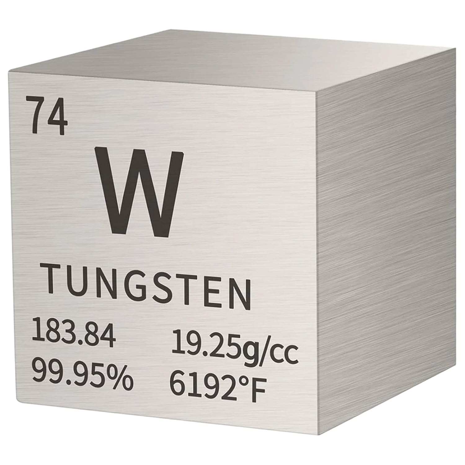 99.95% High Purity Tungsten Metal Cube, Element Collection, Periodic Table Display Block, 0.4 in (1 Cm), W 74 Atomic Number, Precision Crafted Desk Decoration Office Science