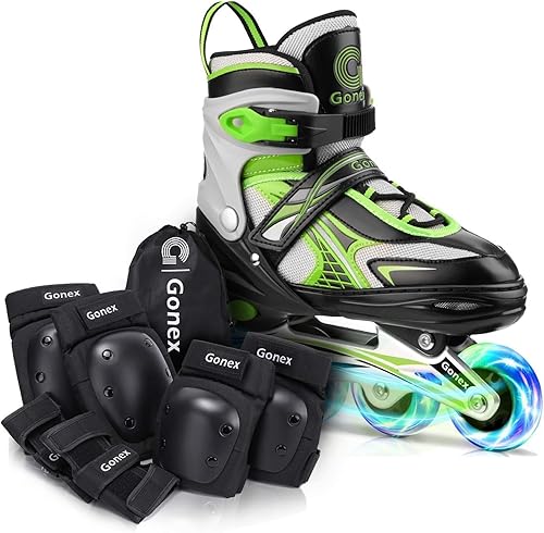 Gonex Patines en línea talla S con coderas, rodilleras y muñequeras para niñas y niños disponible en Yaxa Venezuela