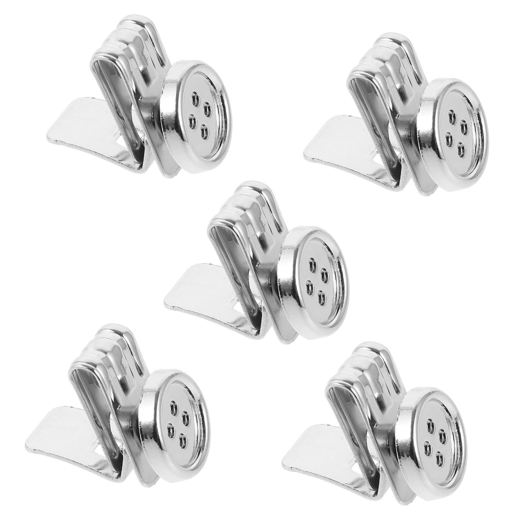 ARTIBETTER 5 Ensembles Bouton Clip Porte-jarretelles Bretelles Pour Hommes Lourds Pas De Boutons De Bretelles Cousus Travail Pantalon Bouton Jean Le Fer Silver 5 Pièces * 5