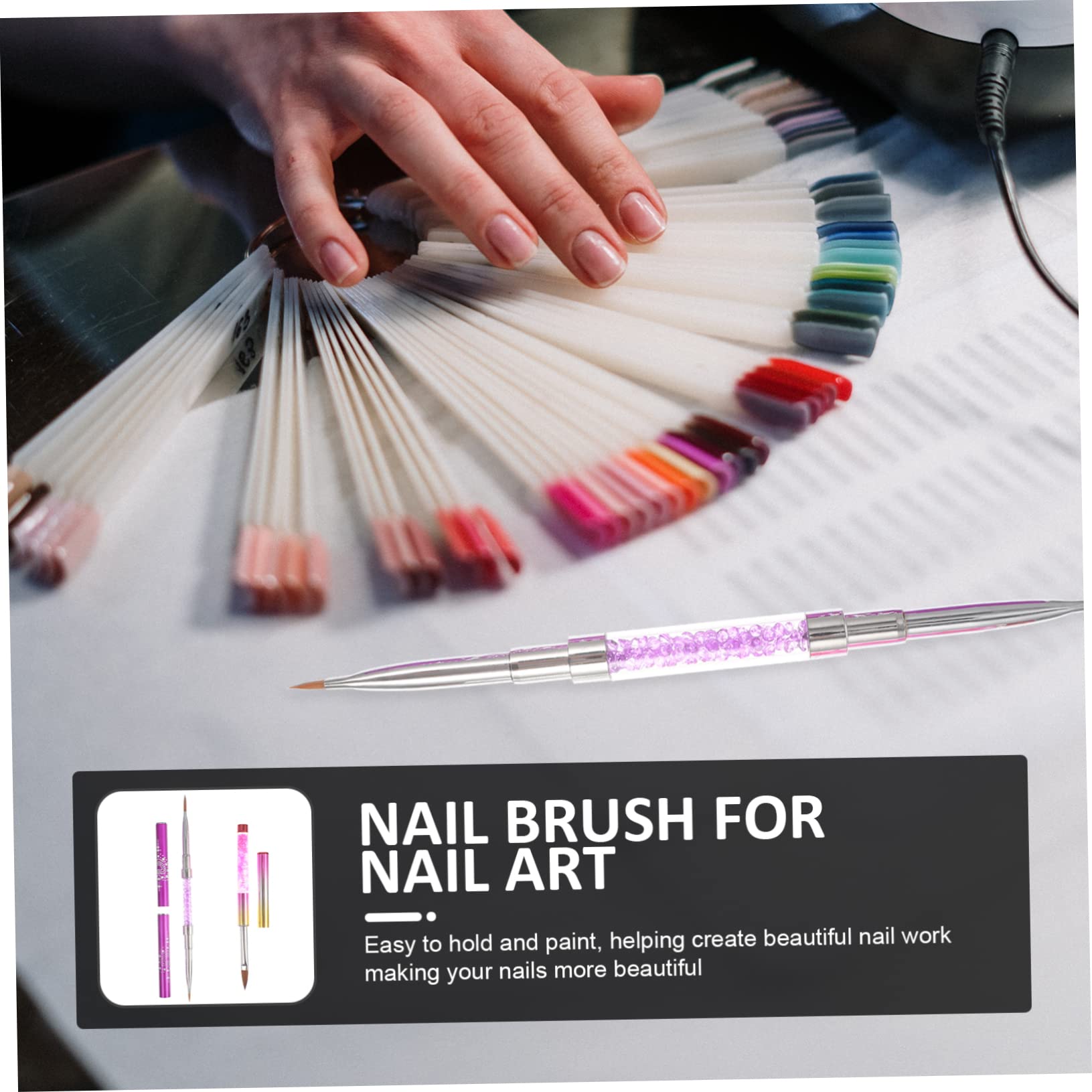 FOMIYES 4 Set Di Unghie Set Di Manicure Pennelli Per Unghie E Penne Da Disegno Strumenti Per Unghie Con Strass Per Uso Domestico 2 Pezzi*4