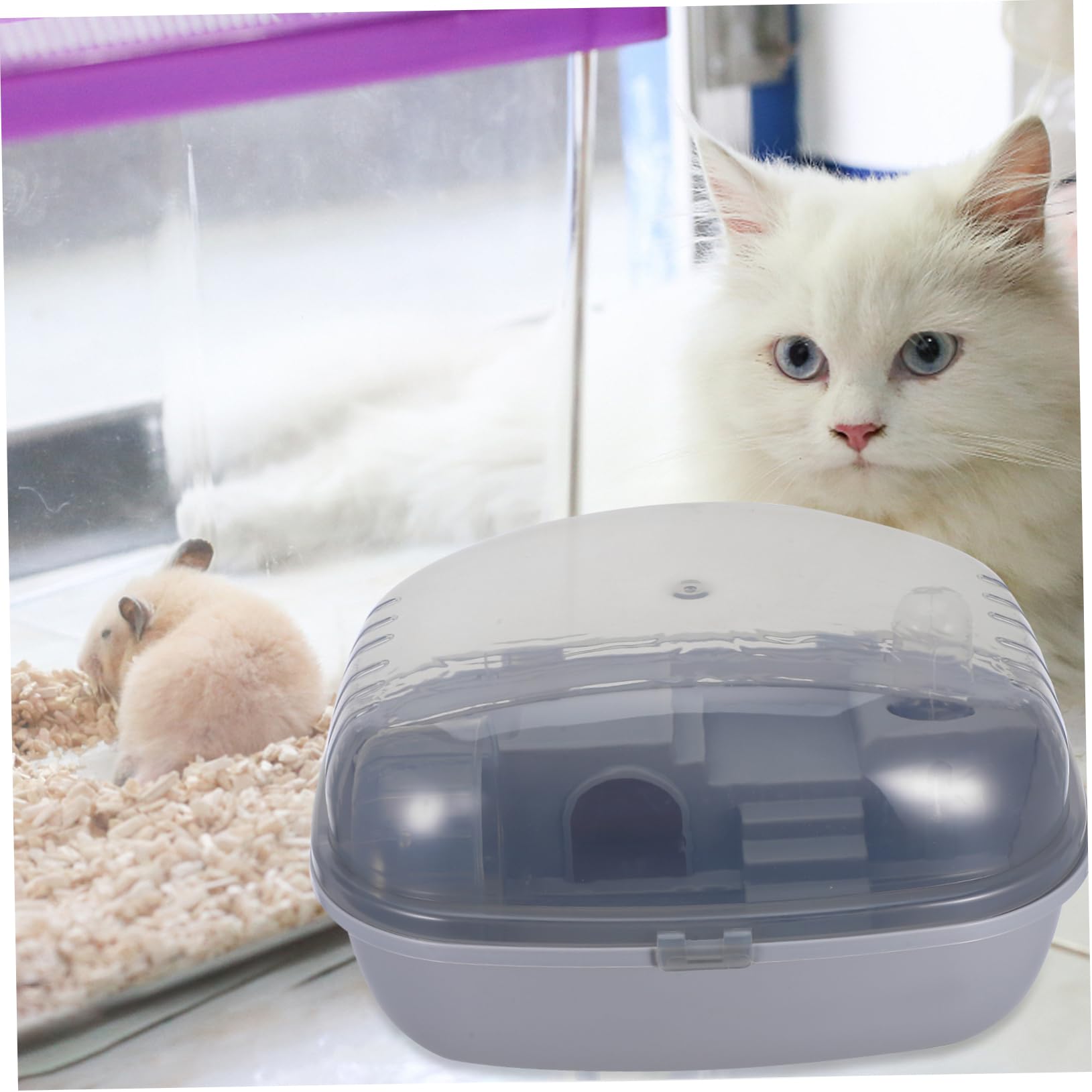 Hamster Transportbox für Drinnen, Kleiner Käfig aus Abs, Box