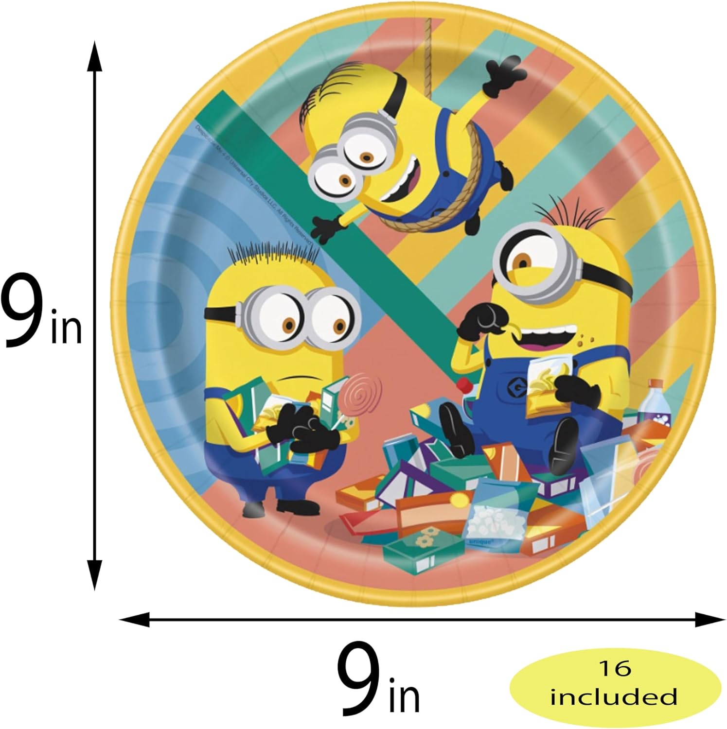 Despicable Me Birthday Party Supplies for 16 Guests – Minions Themed Plates, Napkins, Cups, Table Cover & Birthday Candles – All-in-One Kids Party Decoration Pack - Image 2