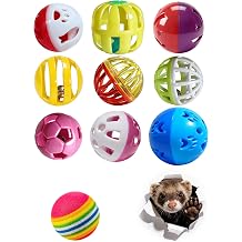 10-Pack Ferret Jingle Bell Toy Balls, Non-Toxic PP, Hollow Play | Smooth Polished Edges, No Sharp Burrs, Gentle for Ferret Mouth and Paw