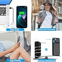 Vista 7 de Funda de batería para iPhone 13 Pro Max, funda de carga recargable de 8500 mAh, paquete de cargador portátil compatible con iPhone 13 Pro Max, funda