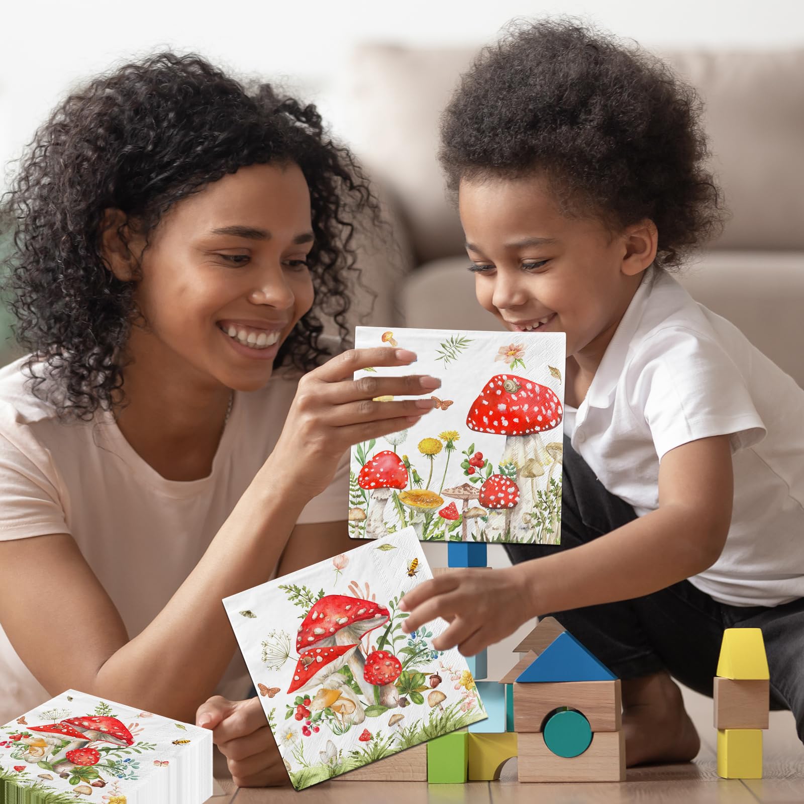 40Pcs Mushroom Paper Napkins Mushroom Guest Napkins Enchanted Forest Napkins Mushroom Party Tableware Fairy Tale Napkins Cottagecore Paper Napkins Woodland Napkins Mushroom Party Supplies