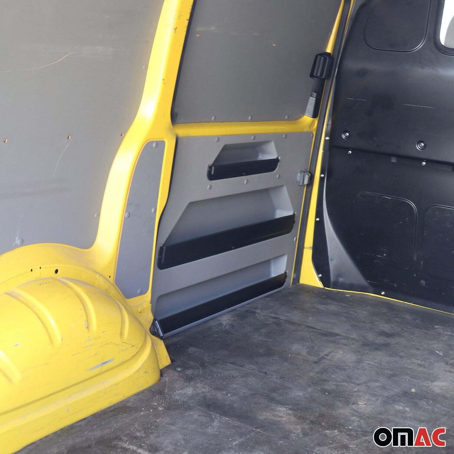 OMAC Rangement de Porte Gauche de Fourgonette Compatible avec VW Transporter T5 T6 VAN 2003 à 2022, Organiseur de Coffre Camionnette en ABS Gris