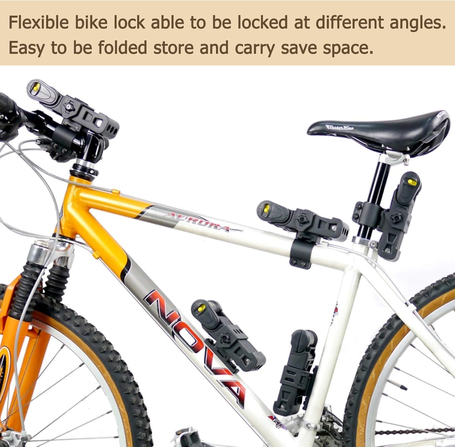 Bike Folding Lock Heavy Duty Anti Theft 8 Joints Alloy Steel Chain Lock with Storage Bracket, Portable Fold Lock, Compact Bicycle Security Lock, Deeper Tough Retractable Foldable Bike Lock