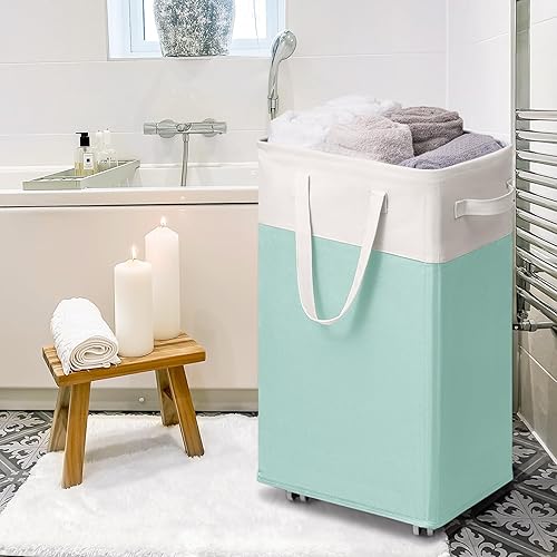 Miniatura 112 de Goodpick Laundry Baskets with Wheels and Handle, 2-Pack 75L Collapsible Laundry Baskets, Clothes Laundry Basket with Removable Wash Bags for Corner