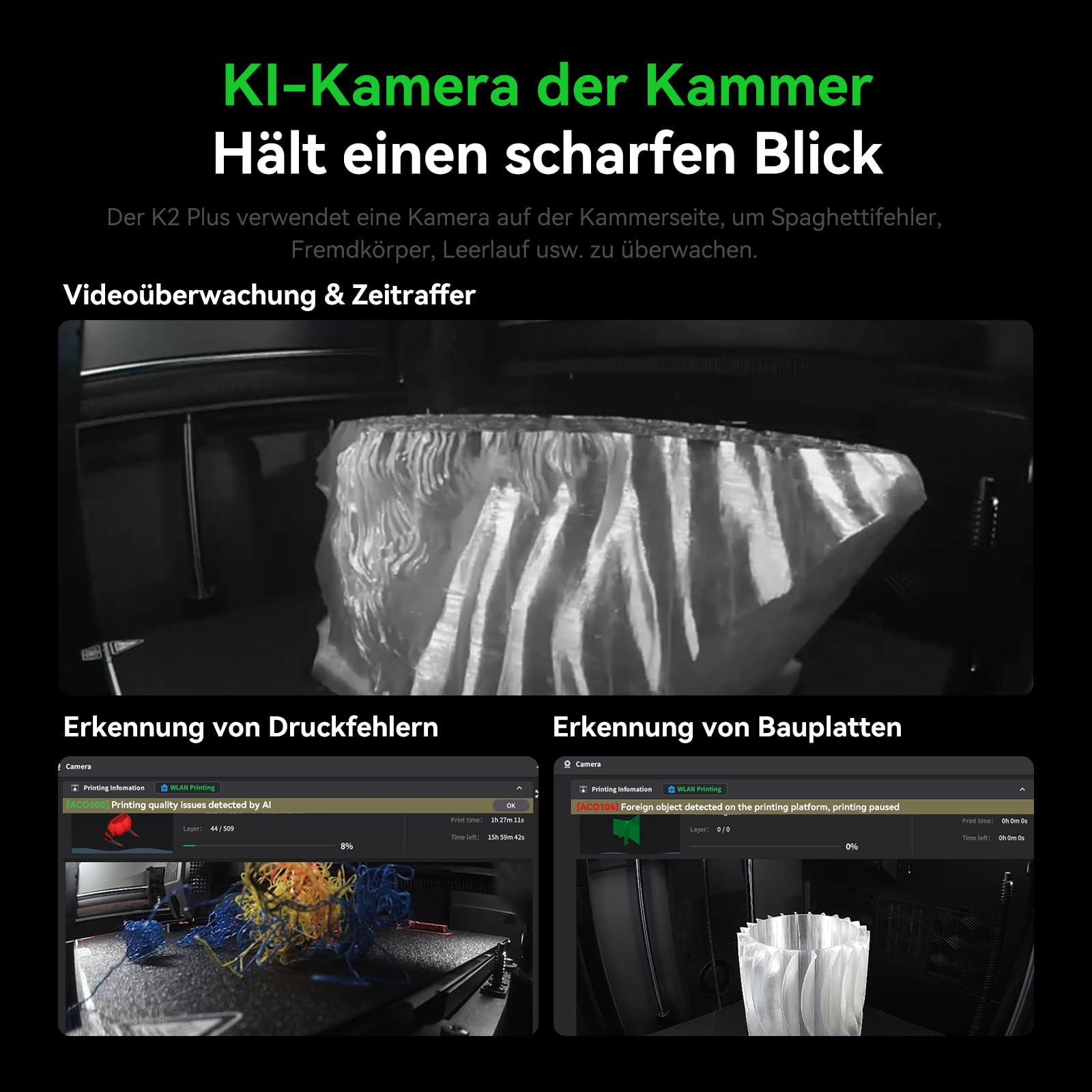 Creality K2 Plus Combo 3D Drucker, Mehrfarbig mit CFS, Großes Bauvolumen 350x350x350 mm, Geschwindigkeit 600 mm/s, Aktiv beheizte Kammer für PLA-CF PA PET ASA PPA