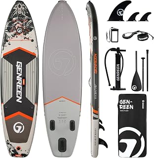 Tabla de remo Tabla de remo (extra grande 11'*33/34") Recién mejorada 2 capas laterales 450 libras Inspección de calidad × 5 tablas de remo Pesca Familia Se admiten mascotas
