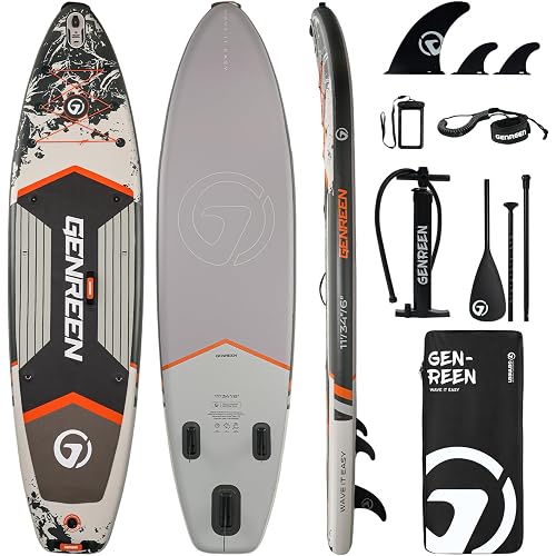 Paddle Board Stand up Paddle Board (Extra Large 11'*33/34") Newly Improved 2 Side Layers 450LBS Quality Inspection×5 paddleboards Fishing Family Pet Friendly