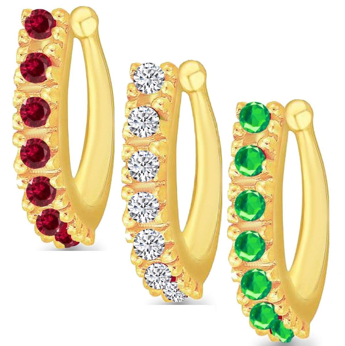 VAMA Golden Clip On Nose Pin Combo Without Piercing Pressing Nose Pin Stud for Women - 3 PCS (B07TKMMBBJ) Amazon Price History, Amazon Price Tracker