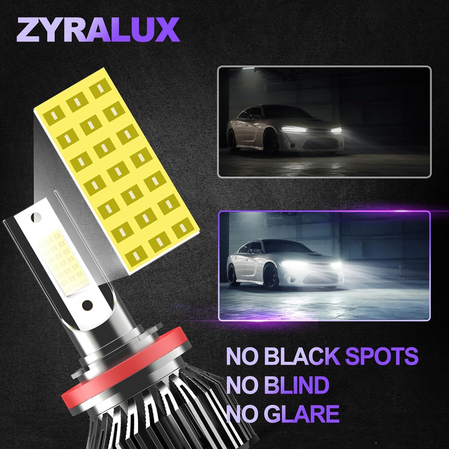 Compatible For Chevrolet lmpala 2006-2013 Dual Application Fog Light Bulbs, 600% Brightness with Cooling Fan,Pack of 6