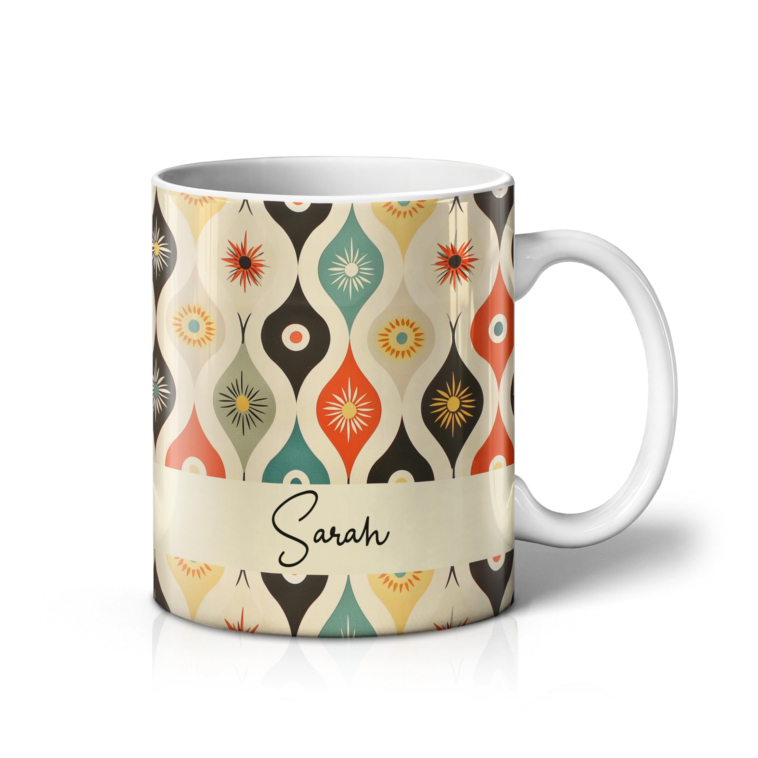 iCaseDesigner Personalised Retro Vintage Mug with Any Name – Custom Coffee Mug – 11 Oz Tea Cup – Unique Customised Gift for Men, Women, Work, Birthdays and Anniversaries - 16. Retro Baubles