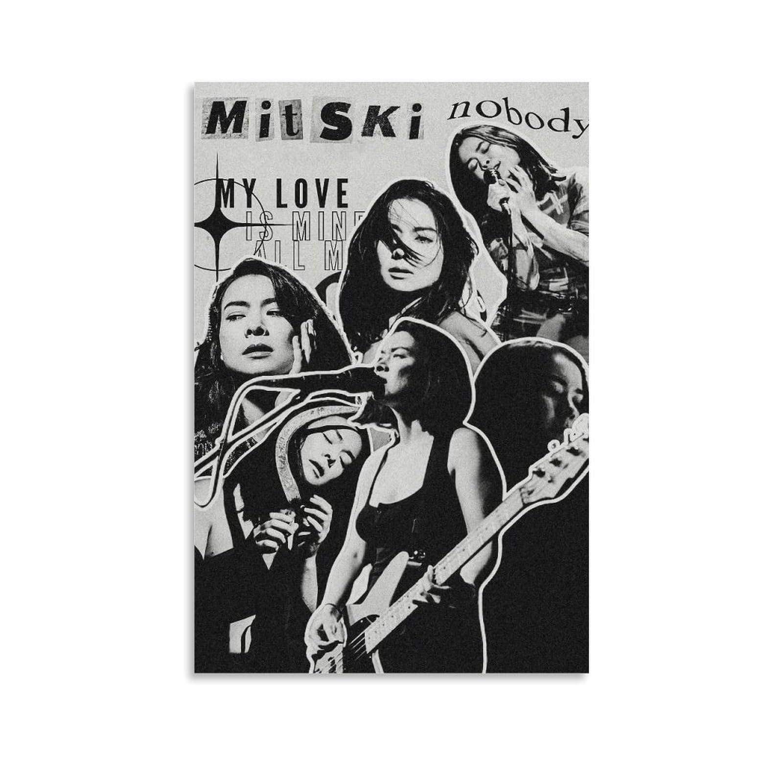 Whbaq Unframe-Style Mitski Poster Vintage Black And White Poster Canva Colourfast Wall Art Decorative Painting For Living Room Bedroom Home Decor 08X12inch(20X30cm)