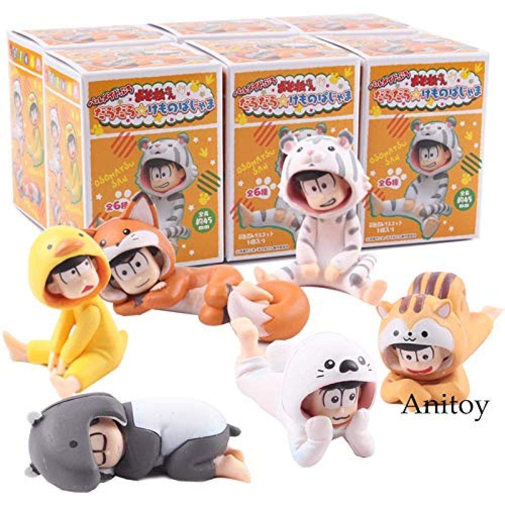 Yida Osomatsu-san Osomatsu Karamatsu Choromatsu Ichimatsu Doll Animal Pajamas PVC Anime Action Figure Collectible Model Toys 6pcs/set