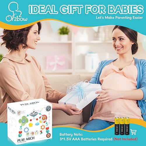 Miniatura 5 de Orzbow Juguete de arco de cochecito para bebé, juguetes musicales para colgar con la dentición, móvil de bebé para cuna, asiento de automóvil y