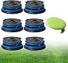2924229082 Trimmer Replacement Line Compatible for Greenworks 21212 and 21272, 27ft 0.065, 6-Line Spool 1 Cap