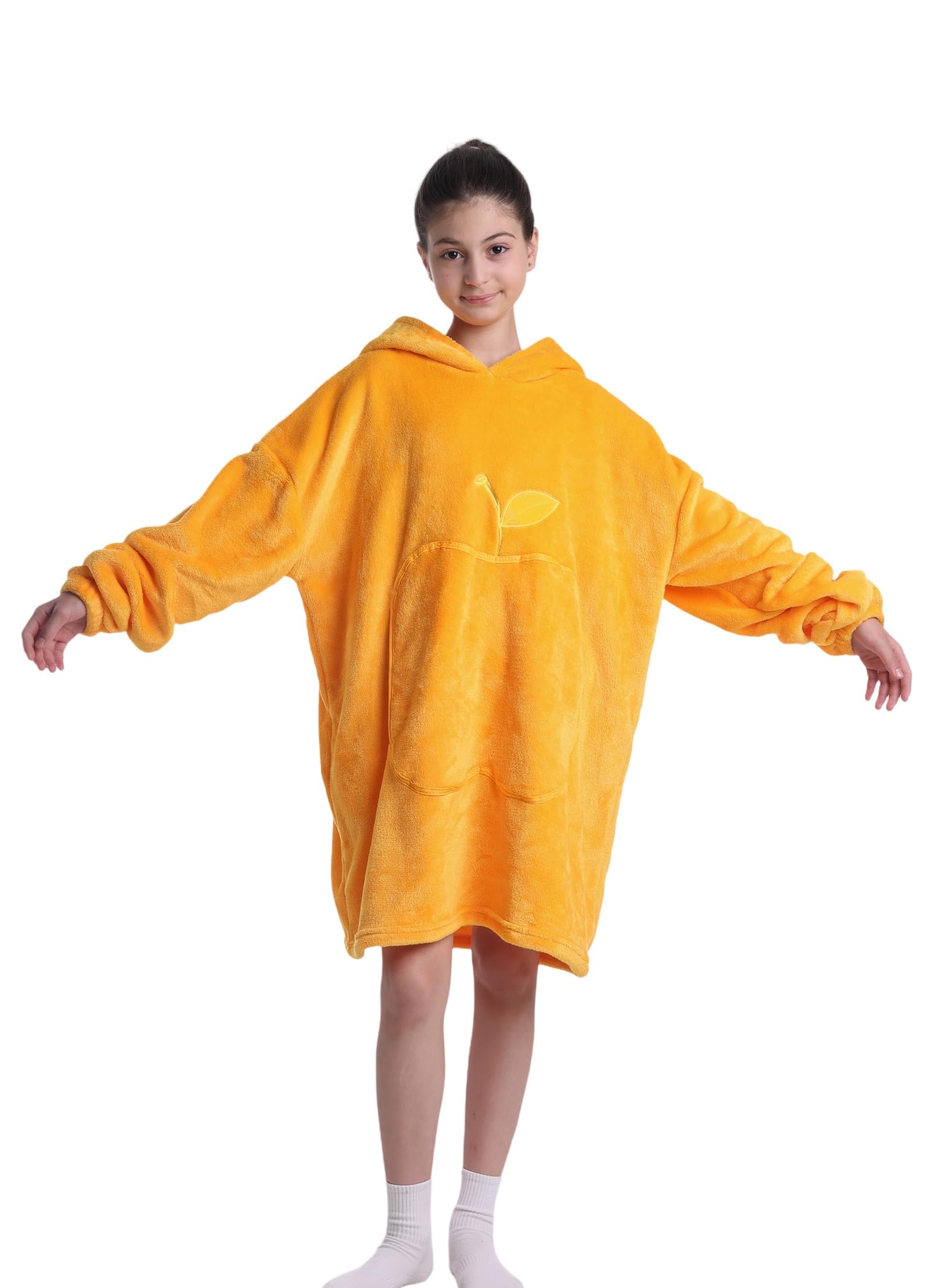 Shamdon Home Collection Kinder Übergroße Hoodie Decke, Kapuzenpullover Sweatshirt mit Ärmel und Tasche,Flanell Kuschelpullover für Mädchen Jungen Teenager