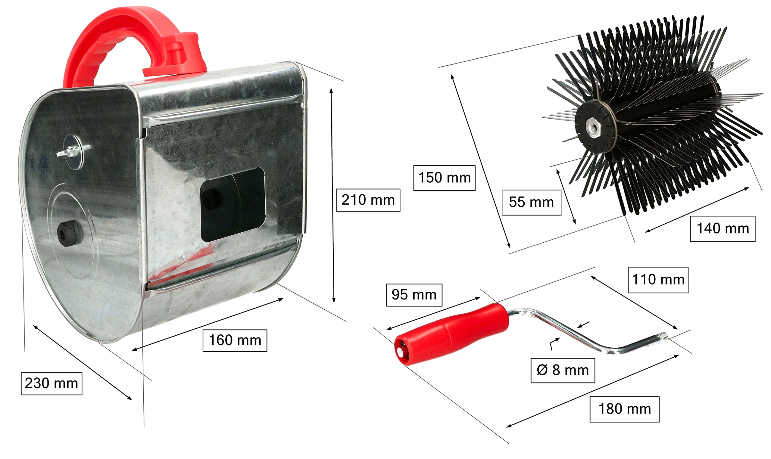 KOTARBAU® Lanza manual de limpieza para la aplicación de la máquina de enyesado con accionamiento de manivela.