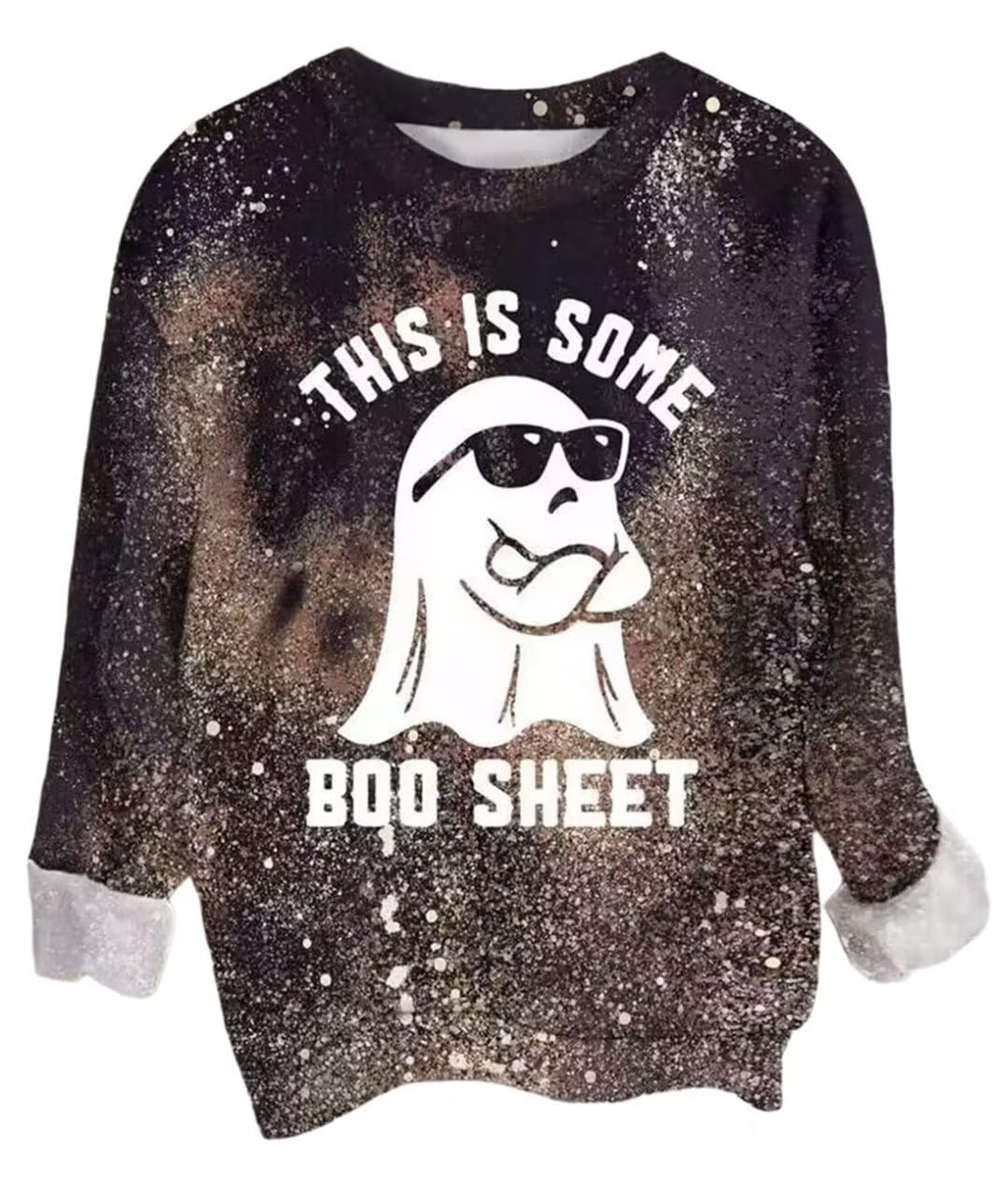 KRHBSDDO This Is Some Boo Sheet Sweatshirt Women Funny Ghost Graphic Shirt Halloween Spooky Season Casual Long Sleeve Tops