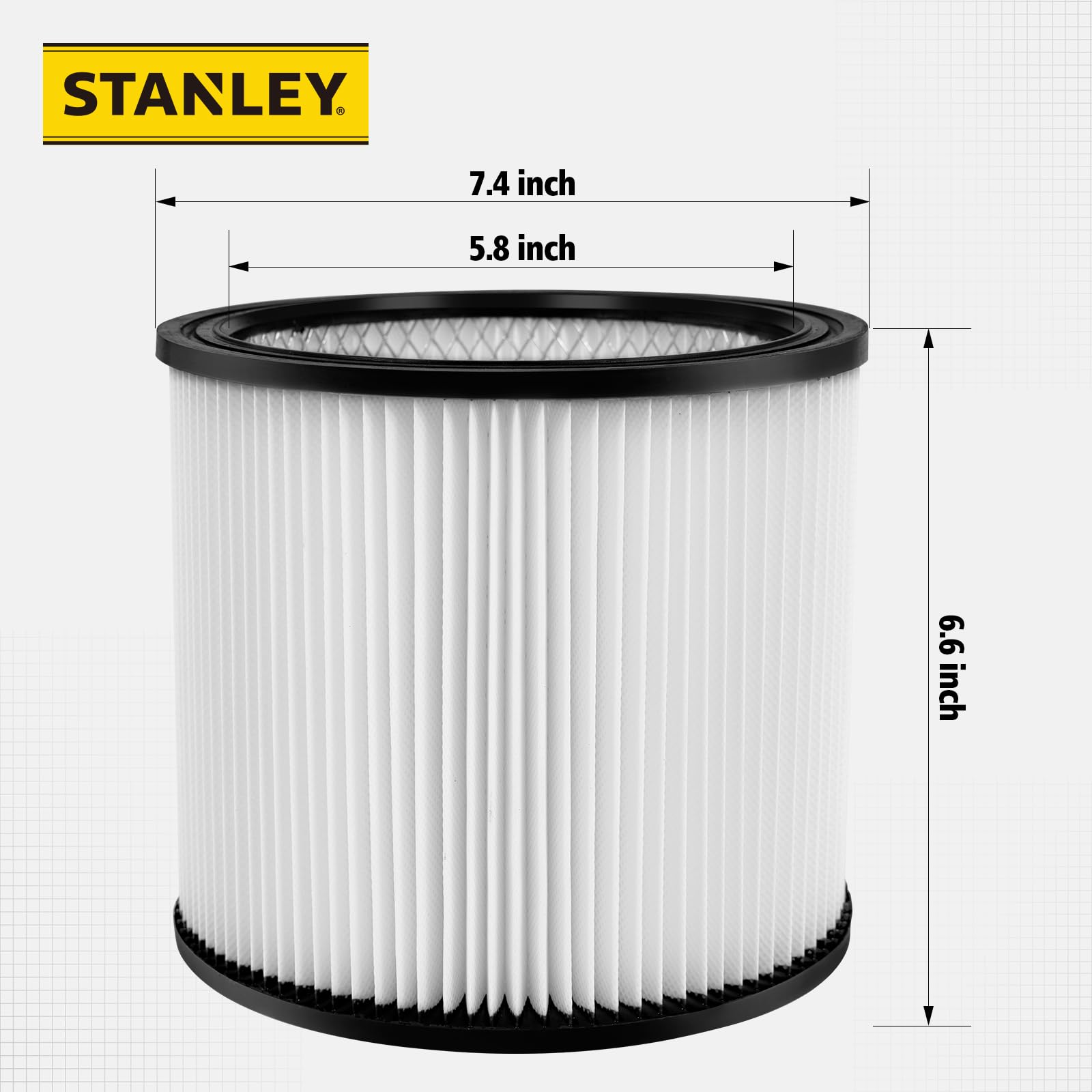Stanley 08-2566B High Efficiency Shop Vac Filters, Replacement