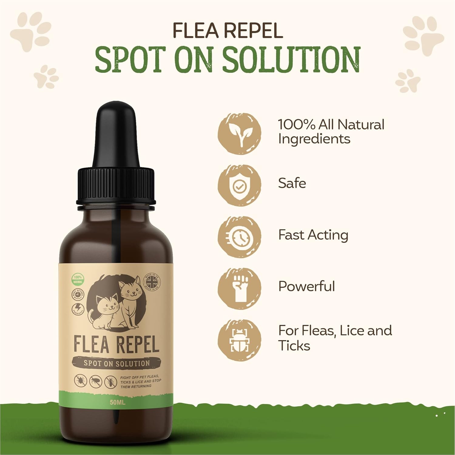 Flea Treatment for Cats Works on Flea & Tick All Natural Safe