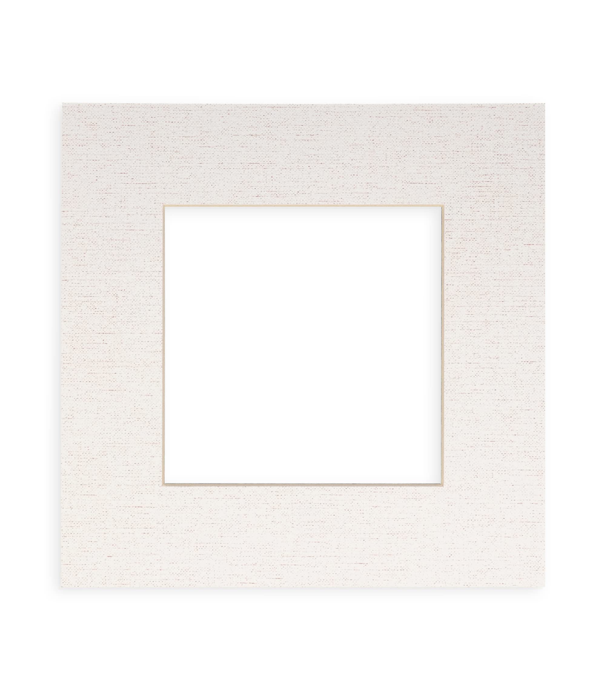 10x10 Mat Bevel Cut for 6x6 Photos - Precut White Linen Canvas Square Shaped Photo Mat Board Opening - Acid Free Matte to Protect Your Pictures - Bevel Cut for Family Photos, Pack of 1 Matboard Show