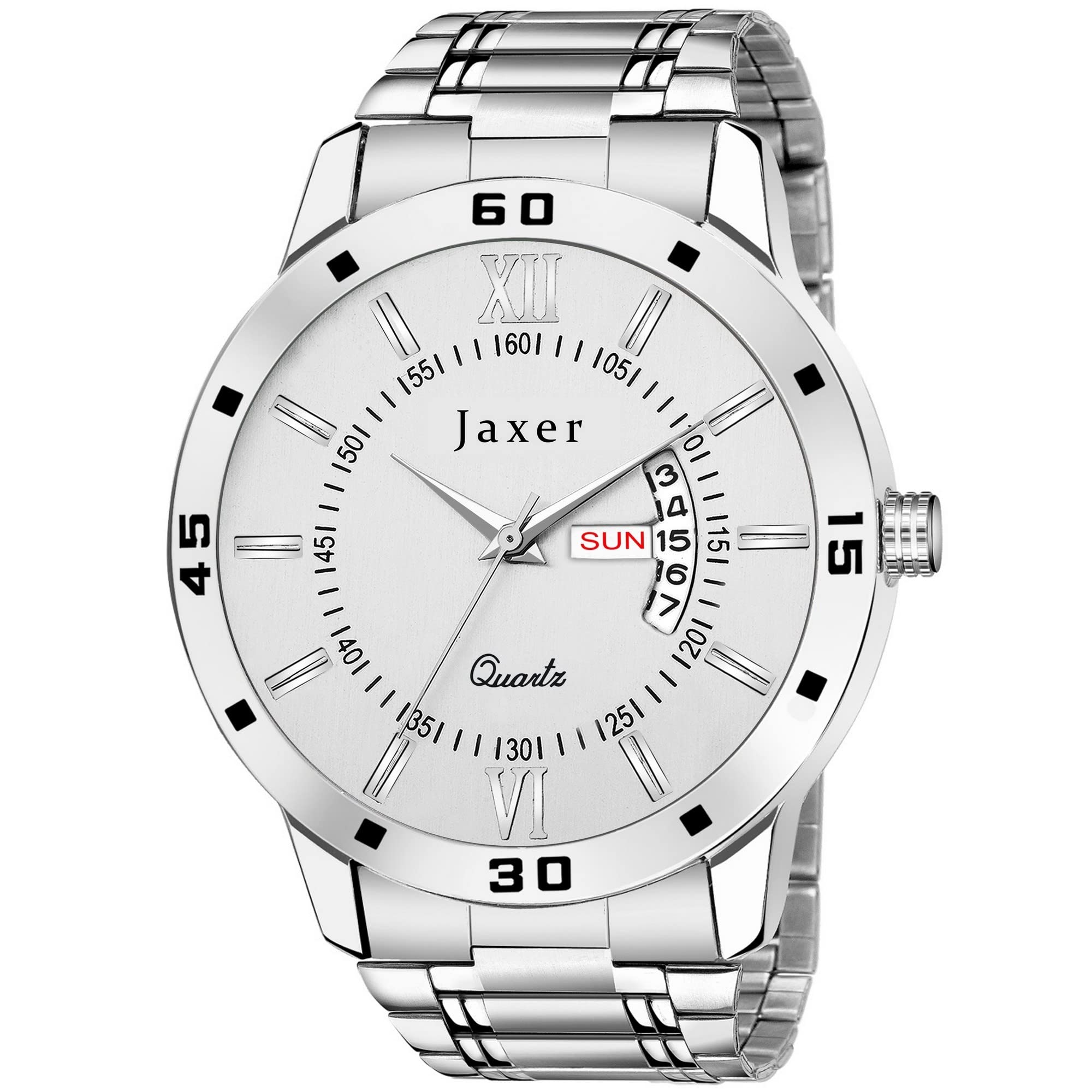 Jaxer Day & Date Feature Analogue Men Watch (White) (B0BPSC7KD8) Amazon Price History, Amazon Price Tracker