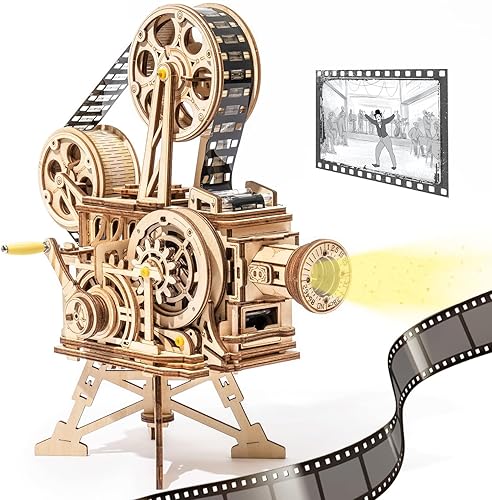 ROKR Rompecabezas de madera 3D para adultos 183 piezas de modelo mecánico de madera para adultos proyector de pelĂcula de regalo para adultos y ROKR Rompecabezas de madera 3D para adultos 183 piezas de modelo mecánico de madera para adultos proyector de pelĂcula de regalo para adultos y