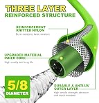 Heavy Duty Garden Hose 5/8 Inch x 200ft - Kink Resistant Lightweight Hybrid Hose, Leak Proof Rustproof Water Hose for Outdoor Watering