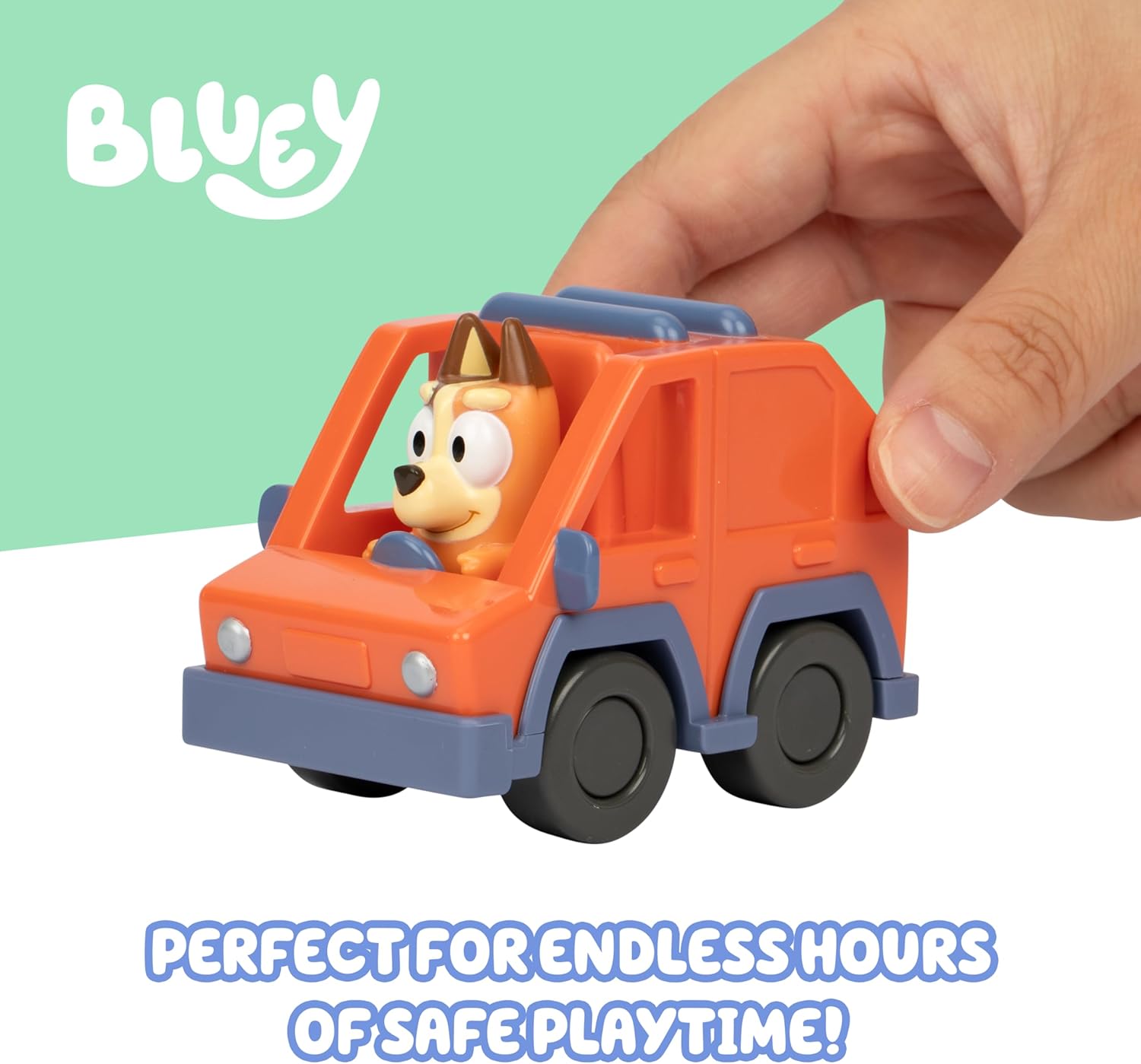 Bluey Mini Racers Toy Vehicles Set of 4, Garbage Truck, Convertible, Family Car, and Firetruck Small Toy Cars, Toddler Car Toys for Ages 3+