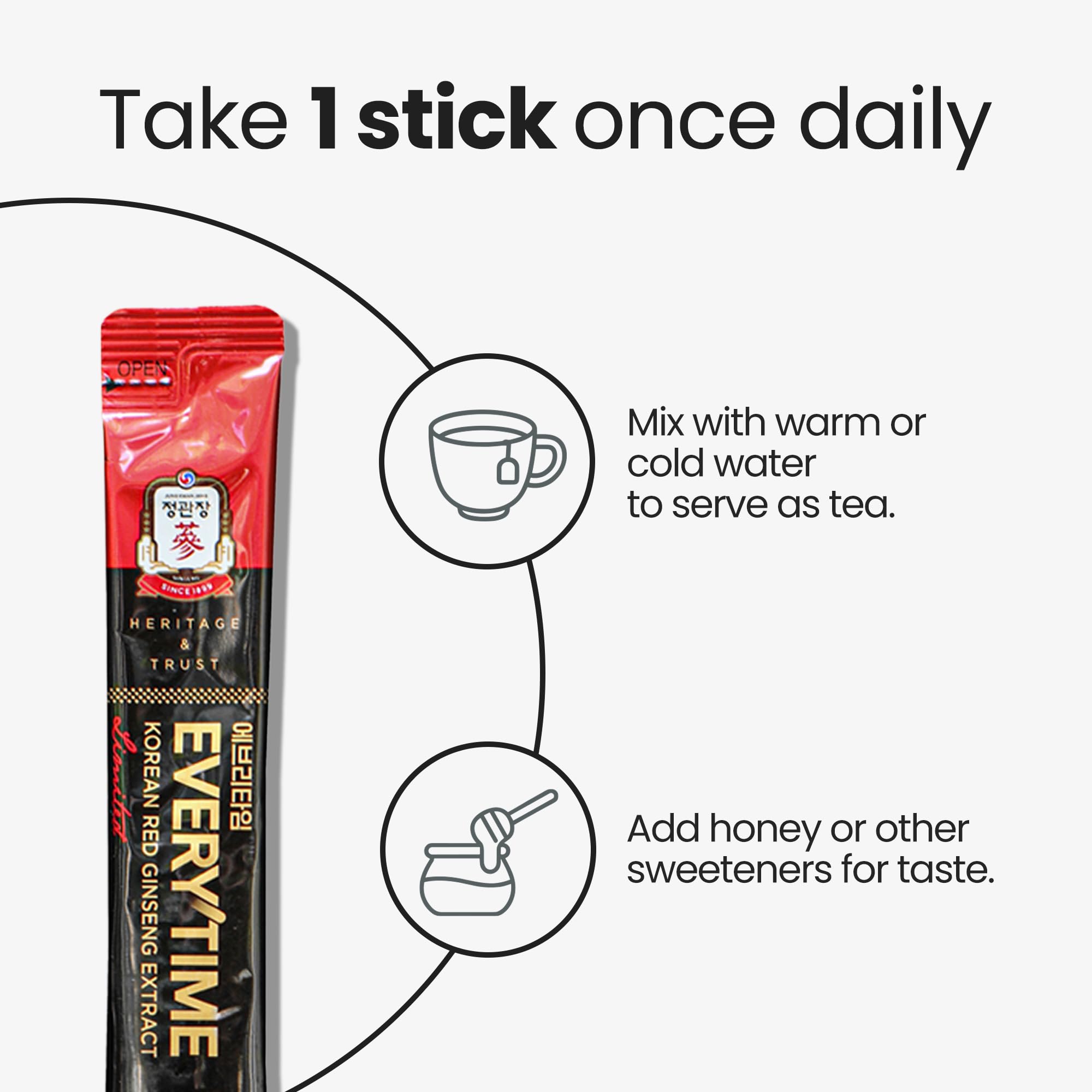 JUNG KWAN JANG Everytime Korean Red Ginseng Extract Energy Boost 30 Sticks — Amazon image 5