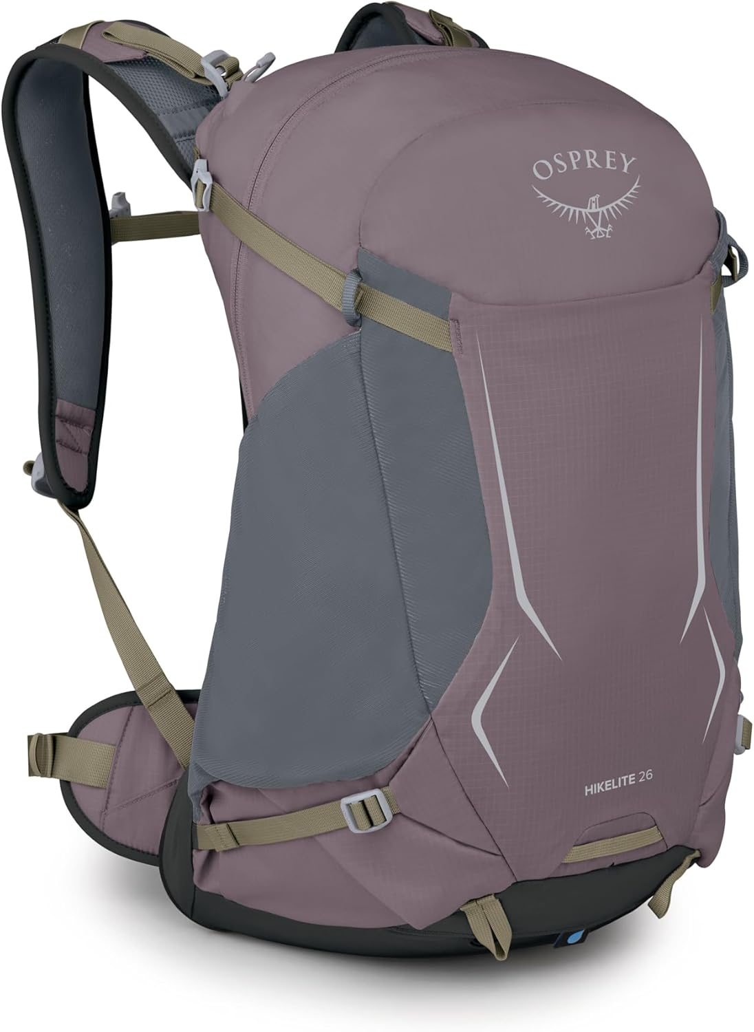 Osprey Hikelite 26L Durable Hiking Backpack - Travel Daypack with Rain Cover for Men and Women, Graphite Purple