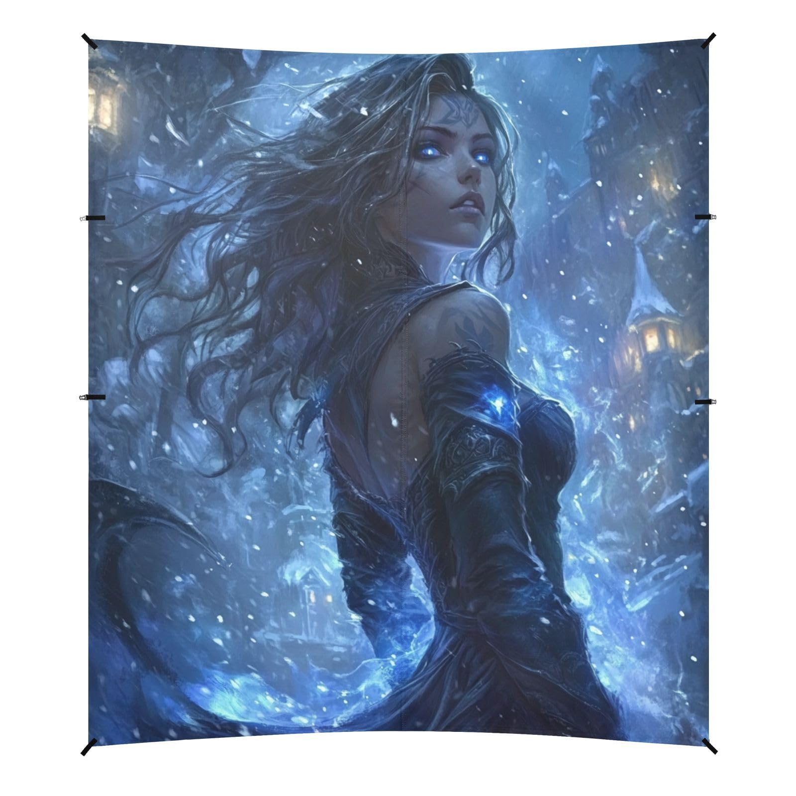 Game Anime Winter Playroom Girl Beach Cabana Tent UPF50+ Easy Setup Outdoor Sun Shade with Sandbags & Sand Shovel for Family Trips, Picnics & Camping