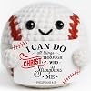 Handmade Crochet Baseball Gifts Faith Encouragement Gift for Him Friend Son Christian Philippians 4:13 Motivational Baseball Room Religious Sports Christmas Decor