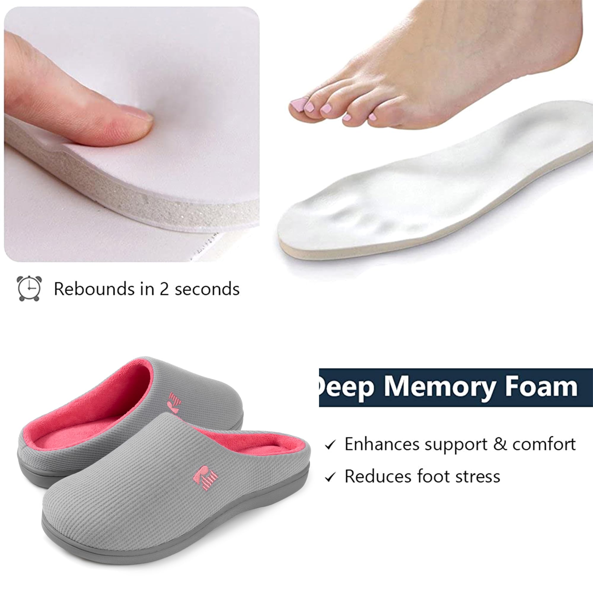 RockDove Bicolore Pantofola da Donna in Memory Foam