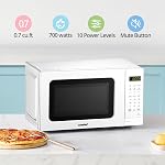 COMFEE' CM-M201K(WH) Countertop Microwave Oven with Express Cook, 6 Preset Menus and Kitchen Timer, 0.7 cu.ft. (20L), 700W, White