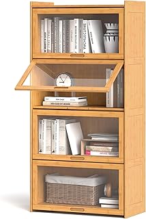 Giantex 4-Tier Bookcase with Clear Doors, 55