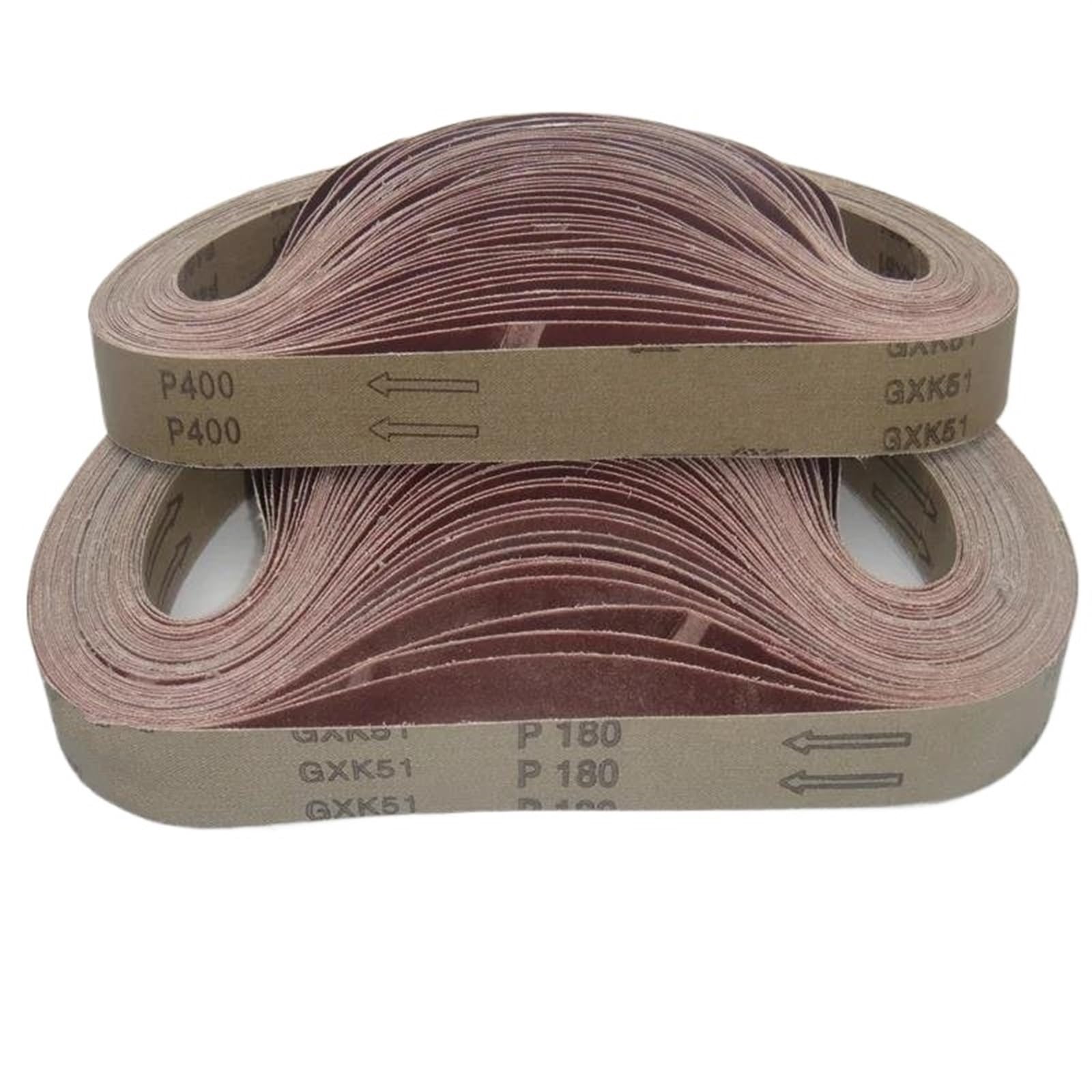 Courroie Entraînement pour Meuleuse À Bande Métallique GXK51 10 Pièces 762 * 25mm Ceinture De Sable en Corindon Brun Bande Abrasive en Alumine Brune Courroie Crantée(120)