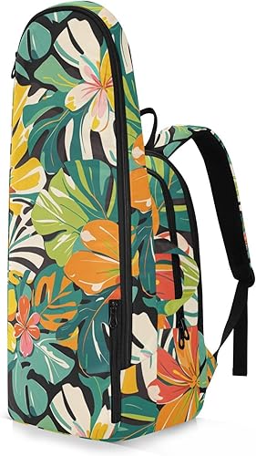 Miniatura 2 de Tennis Badminton Racket Bags Large Sturdy Colorful Summer Hawaiian Flowers 2 Rackets Tennis Racket Cover Bag with Protective Pad for Women Men