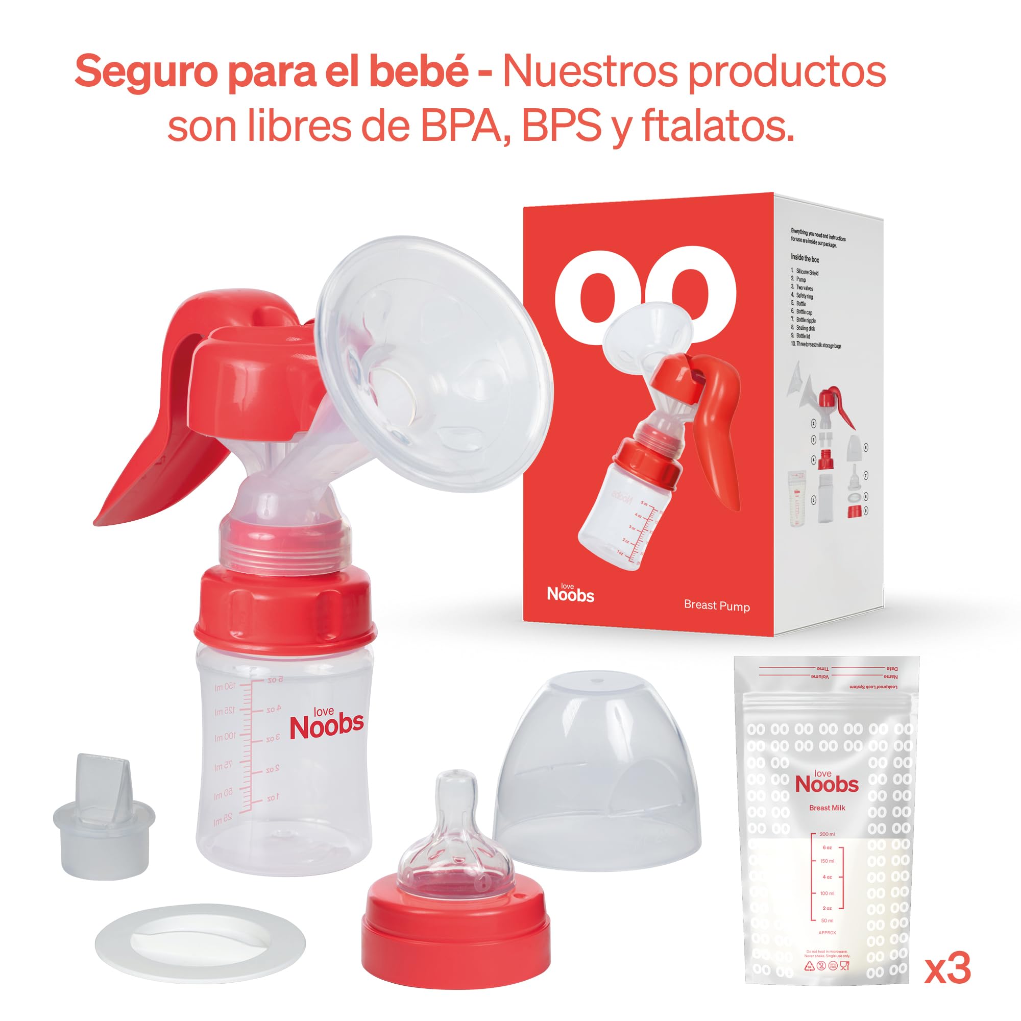 Love Noobs Sacaleches Manual, Extractor Leche Materna, Colector Leche Materna, Recolector Leche Materna, Saca Leche Materna Manual, Manual Breast Pump, Saca Leches Materno, Extractor Leche Manual