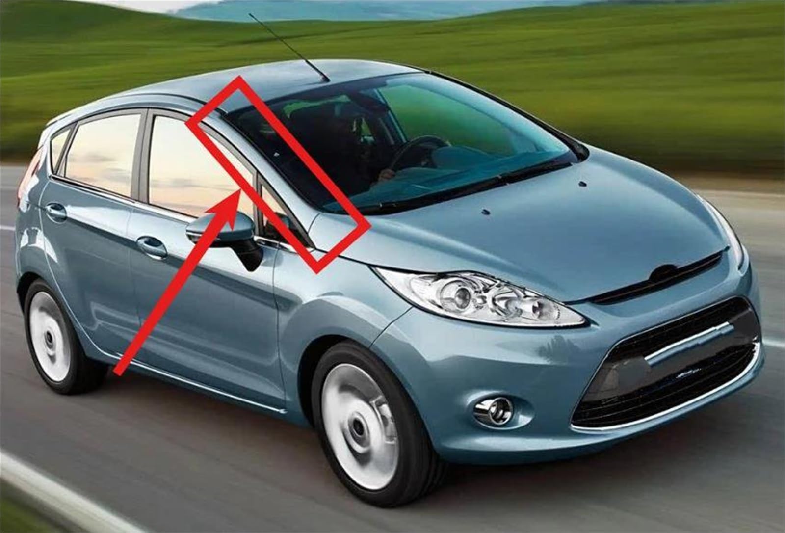 Guarnizione in Gomma Parabrezza Anteriore Esterno In Gomma Laterale Per Ford Per Fiesta 2009-2014 Be8Z5403136A Guarnizione Protettiva In Laminato Esterno Guarnizione(2 pezzi)